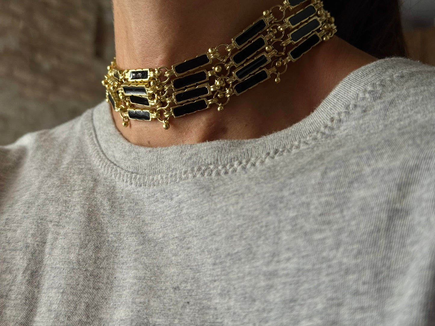 Choker Aurum "NOIR DORÉ"