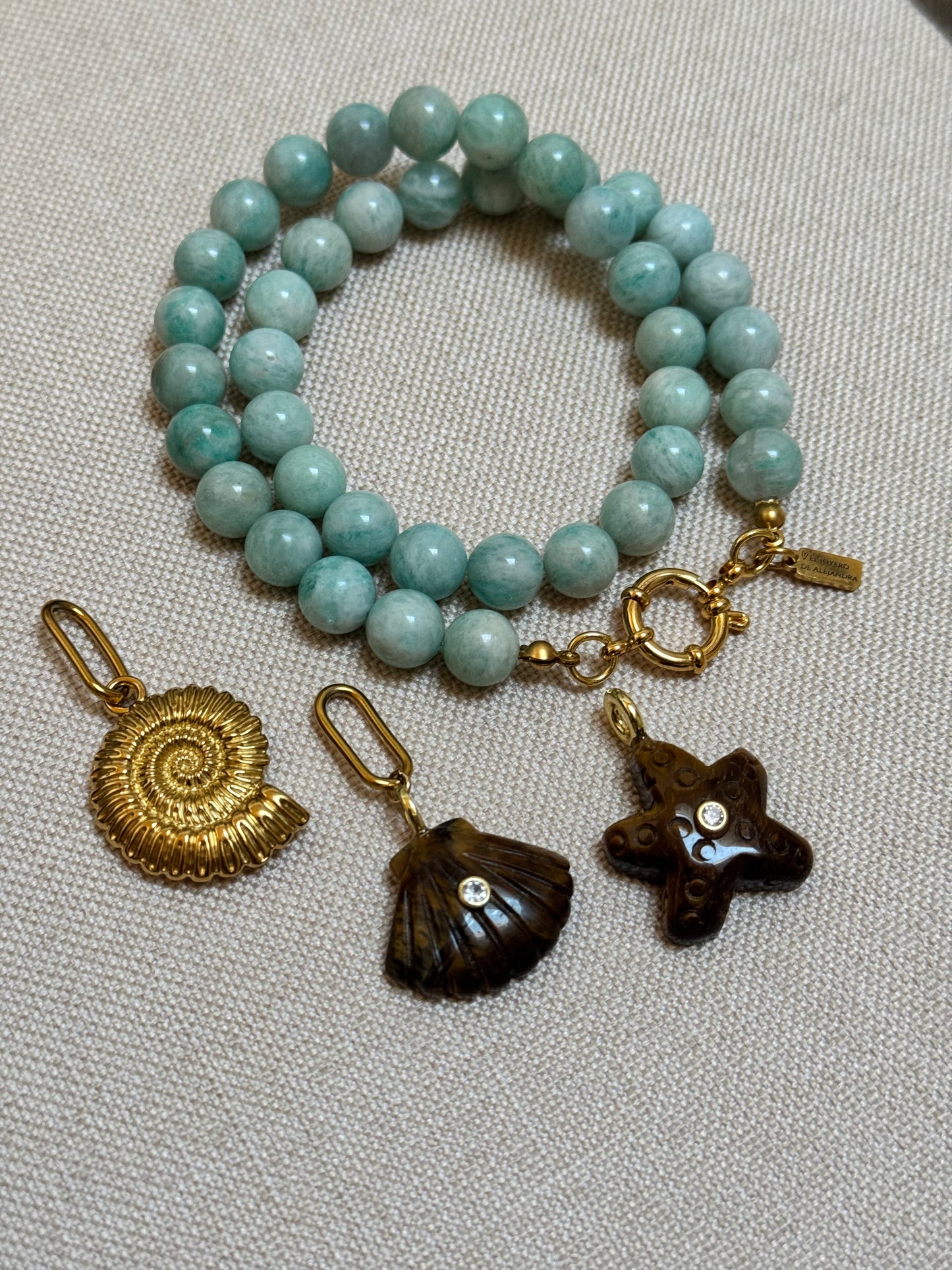 Collar BALLS LUMIÈRE Amazonita ~ISLA