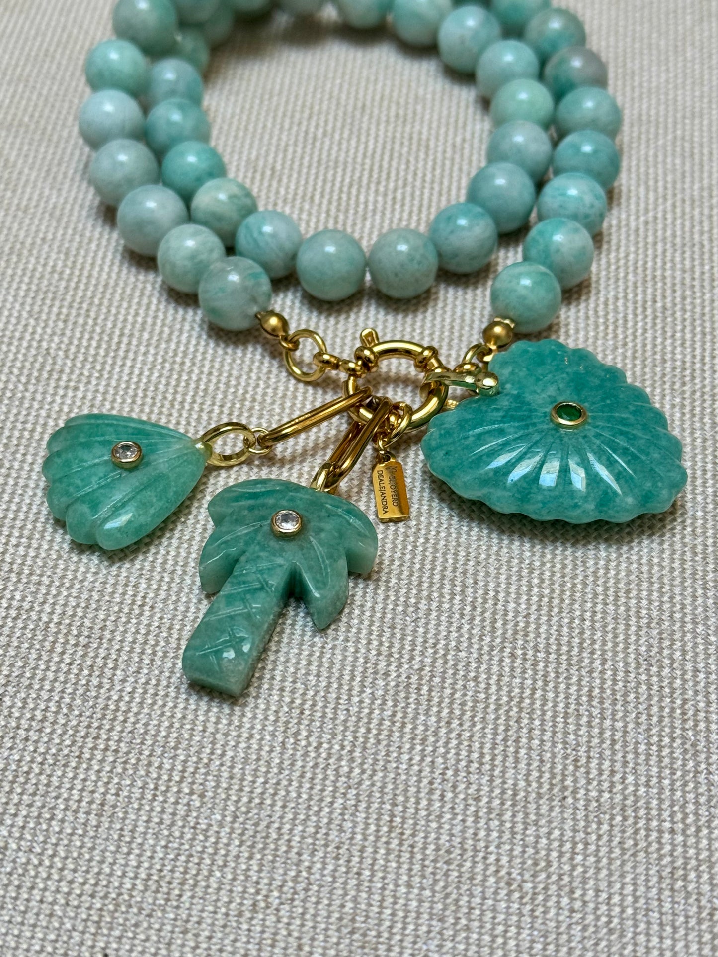 Collar BALLS LUMIÈRE Amazonita ~ISLA