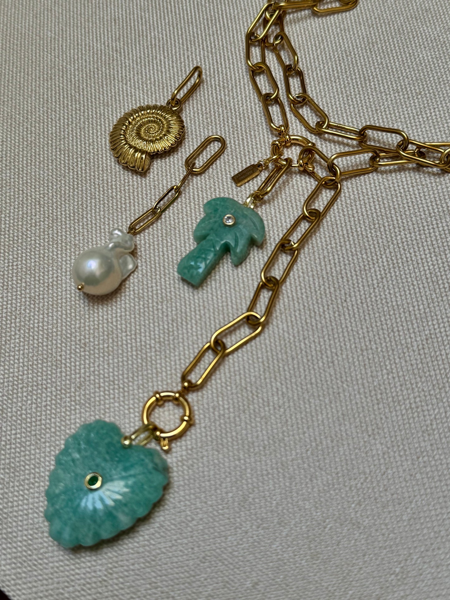 Collar AMALFI Eslabones largo 2 vueltas MULTIPOSICIÓN ~ISLA