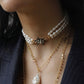 Choker Raíces Triplete de Perlas & Estrella Emperlada