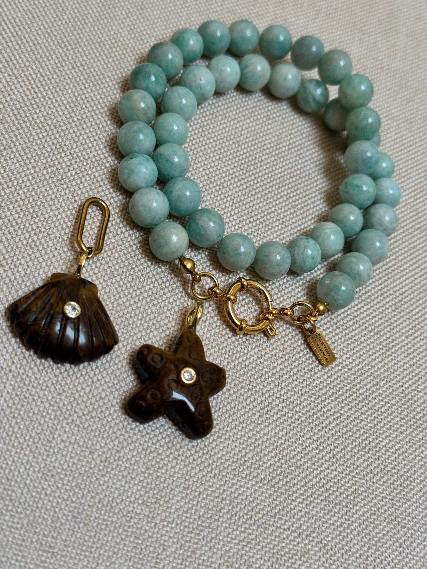 Collar BALLS LUMIÈRE Amazonita ~ISLA
