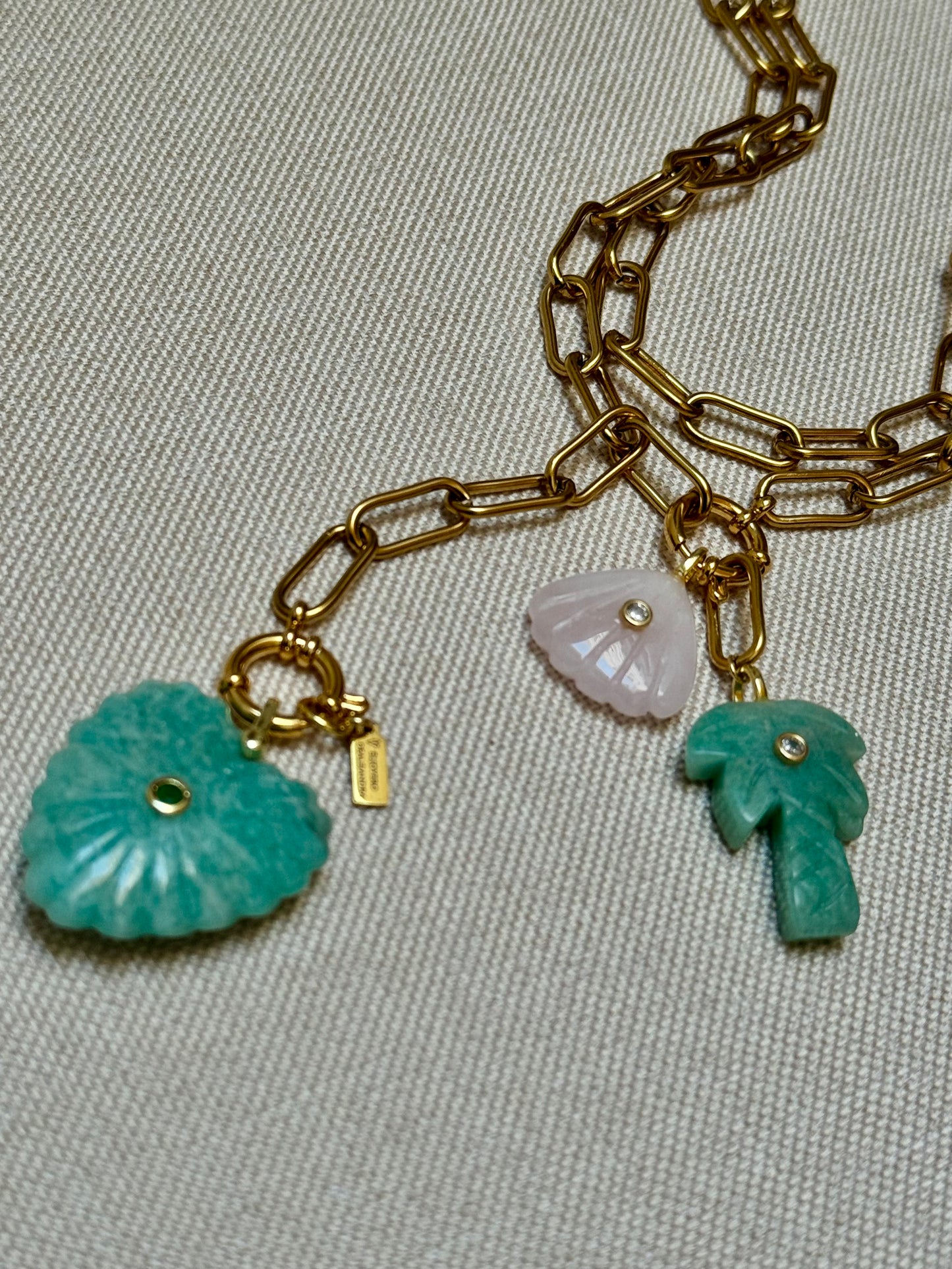 Collar AMALFI Eslabones largo 2 vueltas MULTIPOSICIÓN ~ISLA