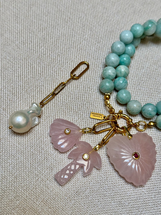 Collar BALLS LUMIÈRE Amazonita ~ISLA