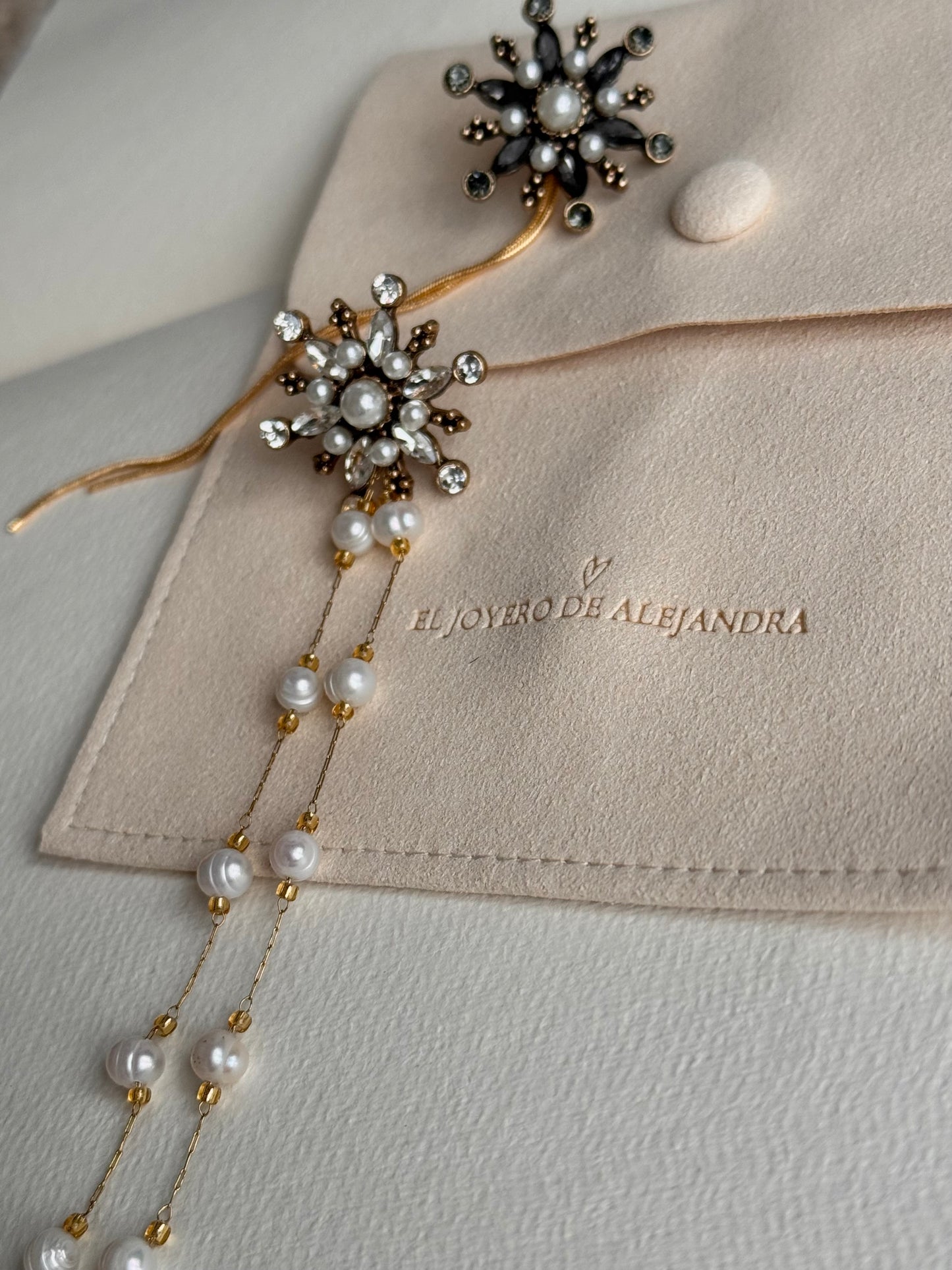 Pendientes Raíces "En continuo Movimiento" flecos & perlas