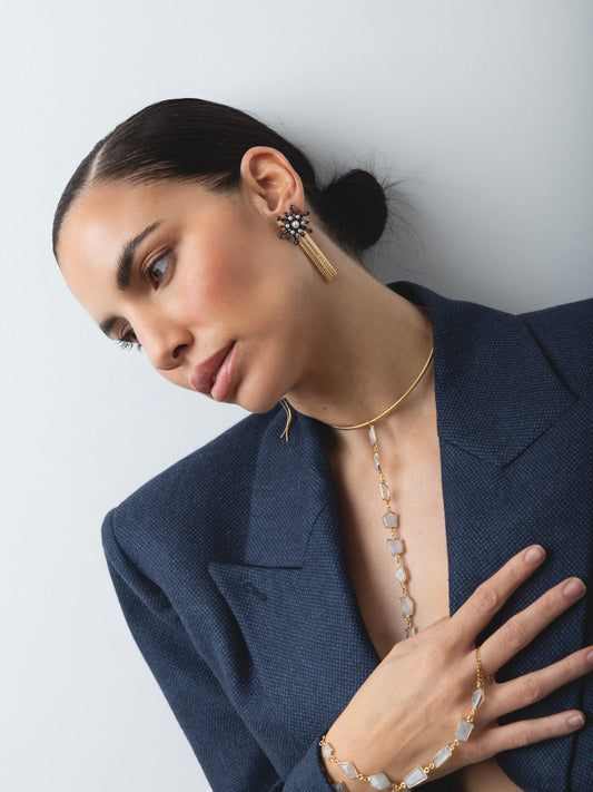 Pendientes RAÍCES Estrella Emperlada Desmontables