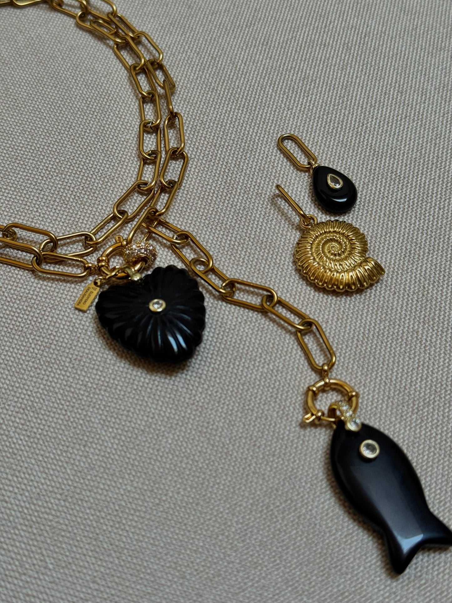 Collar AMALFI Eslabones largo 2 vueltas MULTIPOSICIÓN ~ISLA