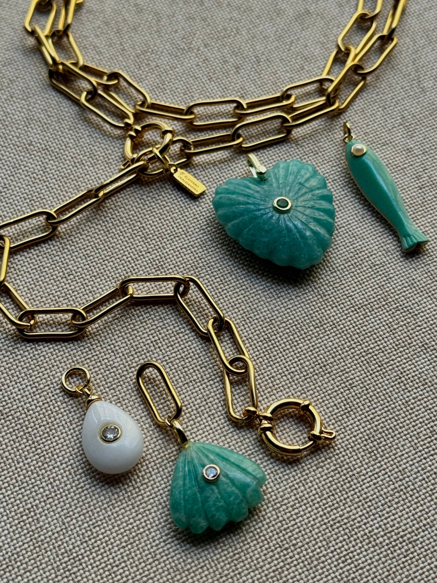 Collar AMALFI Eslabones largo 2 vueltas MULTIPOSICIÓN ~ISLA