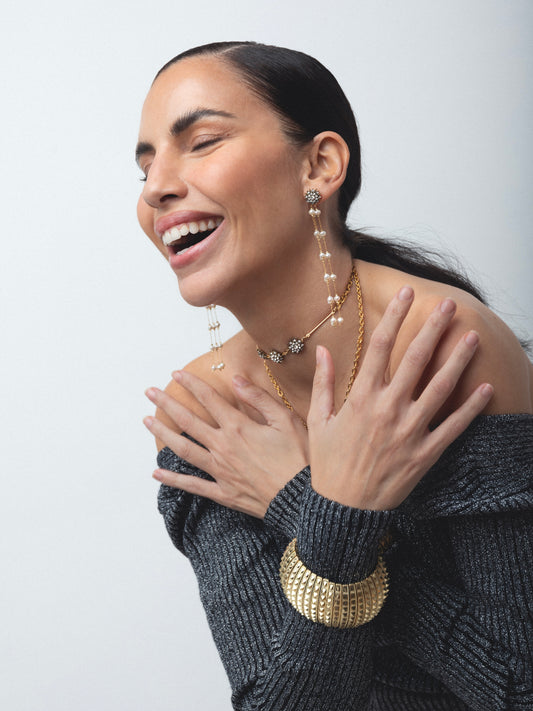 Pendientes Raíces "Lágrimas de Perlas" desmontables