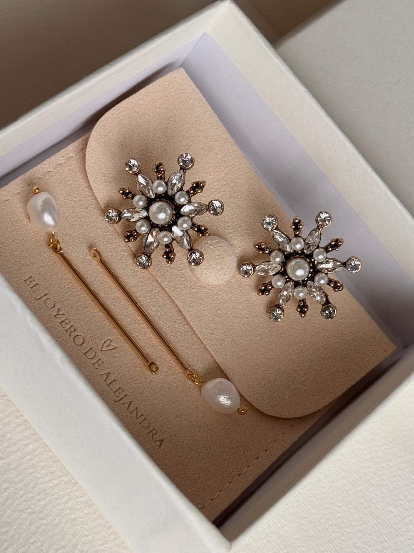 Pendientes RAÍCES Estrella Emperlada Desmontables