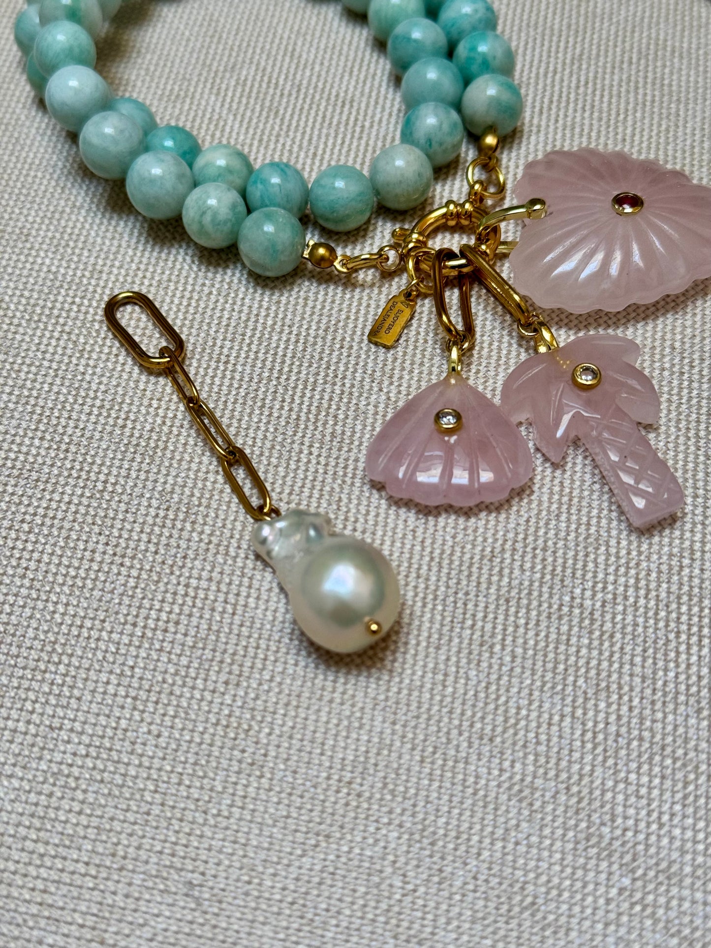 Collar BALLS LUMIÈRE Amazonita ~ISLA