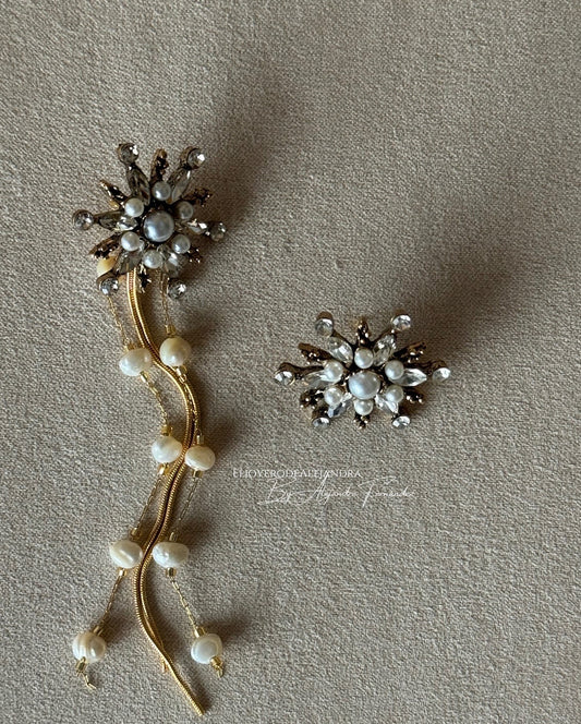 Pendientes Raíces "En continuo Movimiento" flecos & perlas