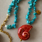 Collar largo Bali Turquesas & Caracola, New!