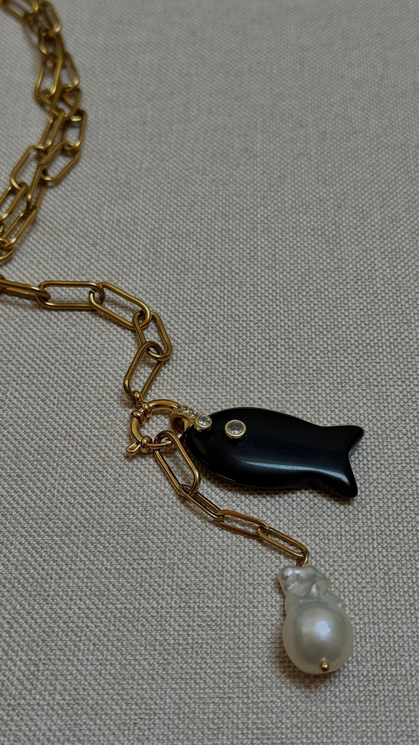 Collar AMALFI Eslabones largo 2 vueltas MULTIPOSICIÓN ~ISLA
