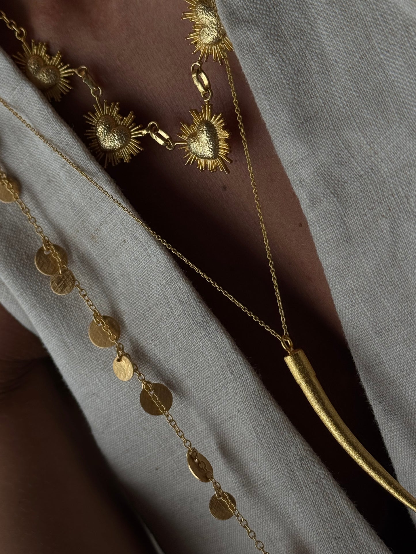Collar Multiposición Cuerno Oro SAFARA