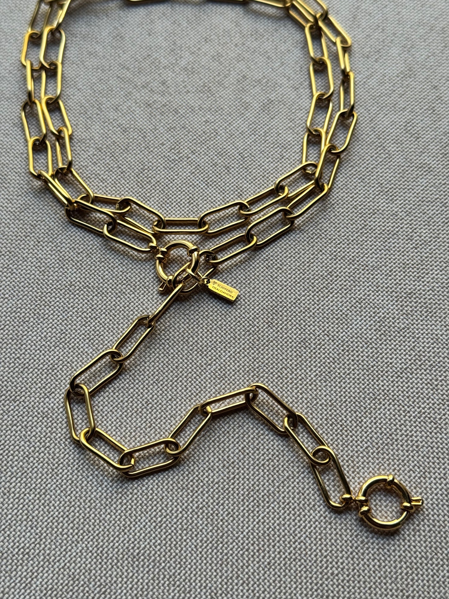 Collar AMALFI Eslabones largo 2 vueltas MULTIPOSICIÓN ~ISLA